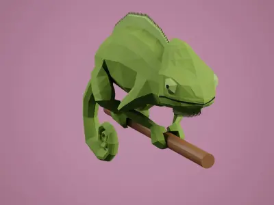 Stylized Chameleon Low-poly 3D model