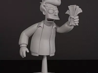 Fry Bust - Futurama   - Printable STL 3D Model 3D print model