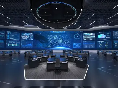 Monitoring room command center 3D model