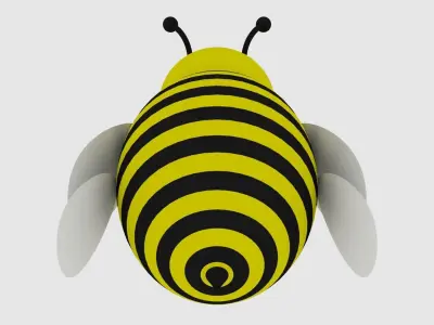 Cartoon Bee 3D Model Low-poly 3D model