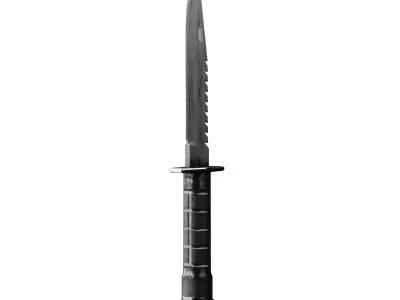 combat knife 3D model 8