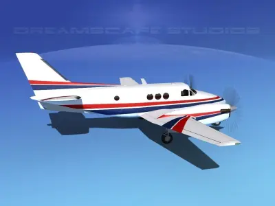 Beechcraft King Air C100 V08 3D model