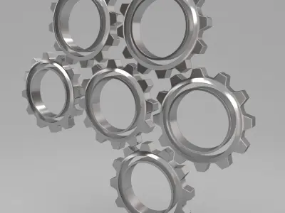 Mechanical gears combination 3d model 3D model