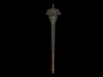 Lowpoly blunt Mace Free low-poly 3D model