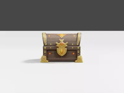 Treasure Chest 3D Model Free low-poly 3D model