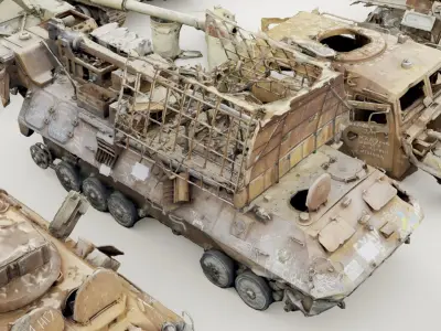 Destroyed russian armored vehicles Vol2 3D model