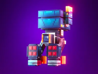 Low-Poly Pixel Art Drone Low-poly 3D model