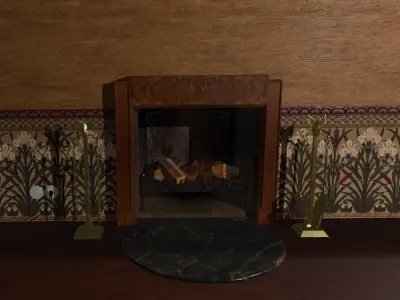 Victorian Weapon Room - Medieval Armory Interior 3D model