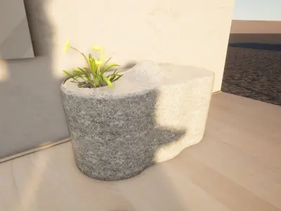 Stone Bench Pot Free 3D print model