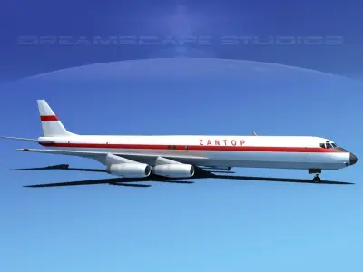Douglas DC-8-63F Zantop 3D model