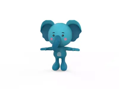 Character005 Elephant Animal Low-poly 3D model