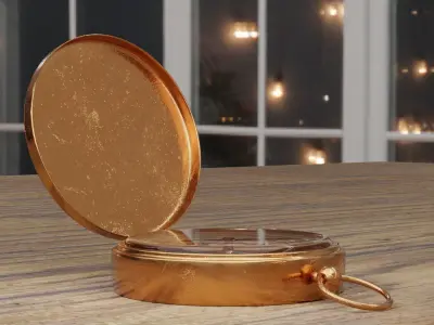 Vintage Old Antique High-poly Compass 3d Model and texture 3D model