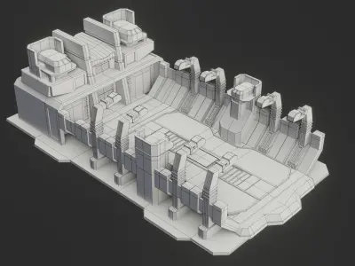 Sci-fi Military Station - Game Ready - PBR Low-poly 3D model