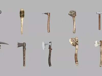 Medieval Polearms Weapon Pack 04 Low-poly 3D Model Low-poly 3D model