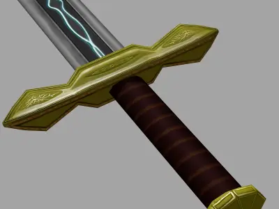 Fantasy Broadsword Free low-poly 3D model