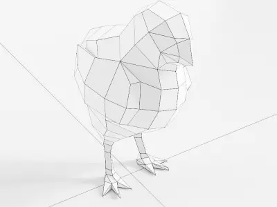 Chick low poly 3d model chicken Low-poly 3D model
