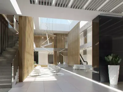 Lobby Hall Foyer Office Low-poly 3D model