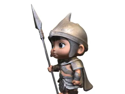 Child Warrior Model Low-poly 3D model