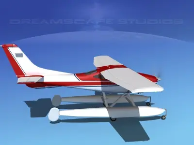 Cessna 182 Skylane Seaplane V06 3D model