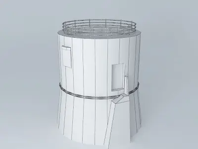 Porec Tower Low-poly 3D model