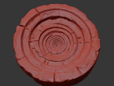 Ancient Sci Fi Ring Circle Hole 3D model