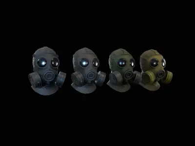 Sas gasmask Low-poly 3D model