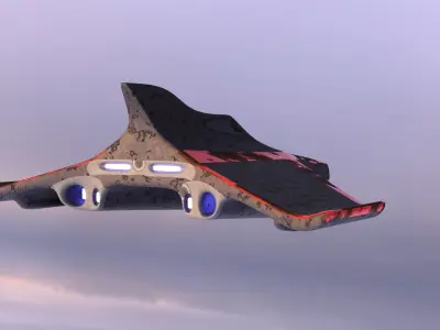 Aircraft Commercial Spaceship Fighter 3D model