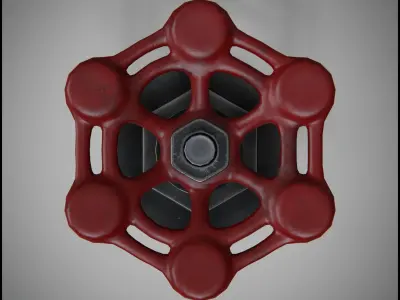 Iconic Half-Life red valve Free low-poly 3D model