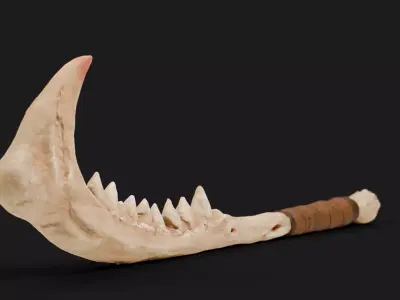 Ancient Bone Machete Low-poly 3D model
