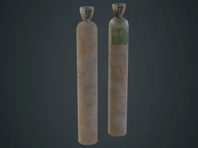 Gas Cylinder 2D Low-poly 3D model