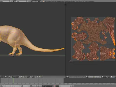 Camptosaurus dinosaur Low-poly 3D model