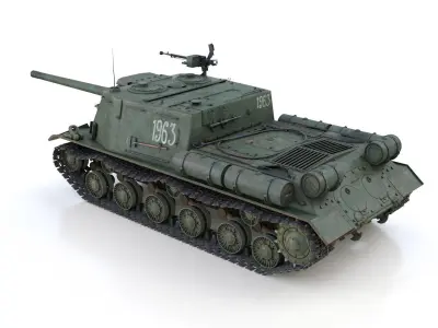 ISU-122 - Soviet self-propelled gun 3D model