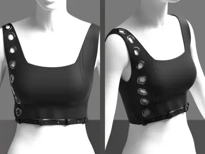 3 CROP TOPS 3D model