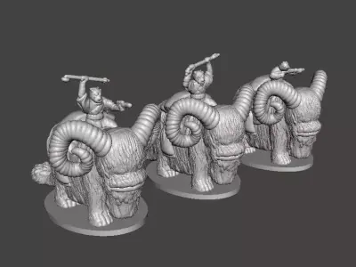6MM SW TUSKEN ON BANTHA SET MINIATURE MODELS SCIFI GAMES EPIC 3D print model