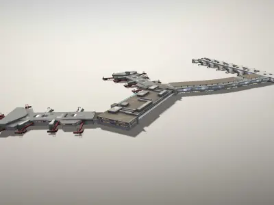 Airport Terminal ESSA Terminal5 Stockholm Arlanda Airport Low-poly 3D model