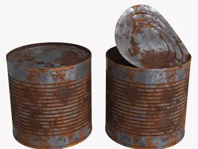 Tin Can v4 Rust Low-poly 3D model