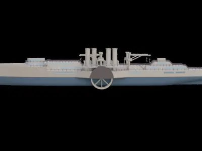 PASSENGER STEAMSHIP Low-poly Low-poly 3D model