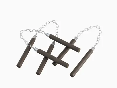 Leather Nunchaku Set 3D model