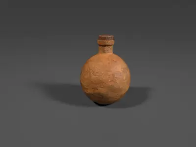 Clay Vial 3D Model Low-poly 3D model