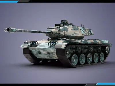 M41 Walker Bulldog Urban theme Low-poly 3D model