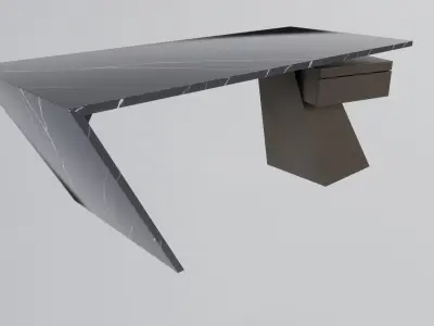 Modern Desk Marble 3D model