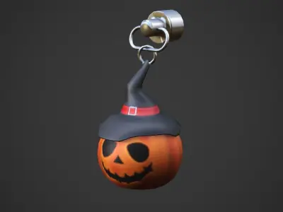 Halloween Pumpkin Weapon Charm - Low Poly Game Ready Low-poly 3D model