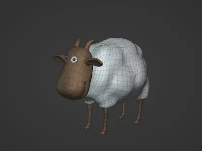 Cartoon Sheep Low-poly 3D model