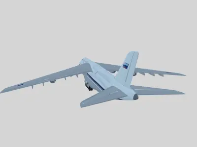 Lowpoly Antonov An-124 Ruslan Low-poly 3D model