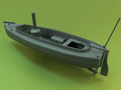 Steam Lifeboat 1880 Low-poly 3D model