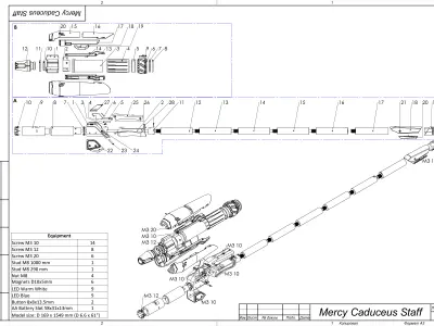 Mercy Caduceus Staff - Overwatch - STL CAD bundle - Commercial 3D print model