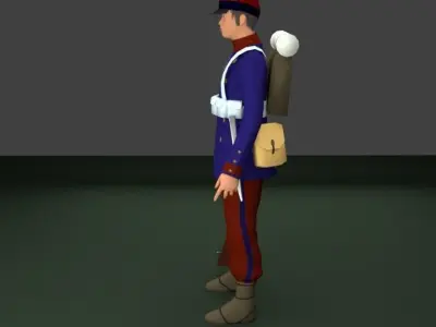 SOLDIER 1880 CHILEAN ARMY Low-poly 3D model