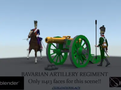 BAVARIA 1806 Artillery regiment LOW POLY Low-poly 3D model