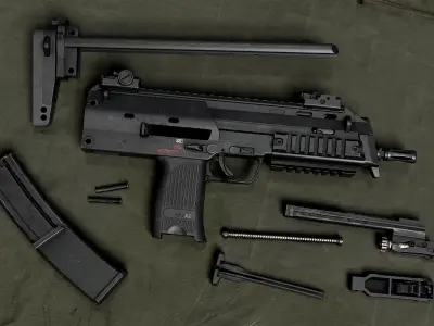 HK MP7 A2 Low-poly 3D model