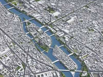 Paris Low-poly 3D model